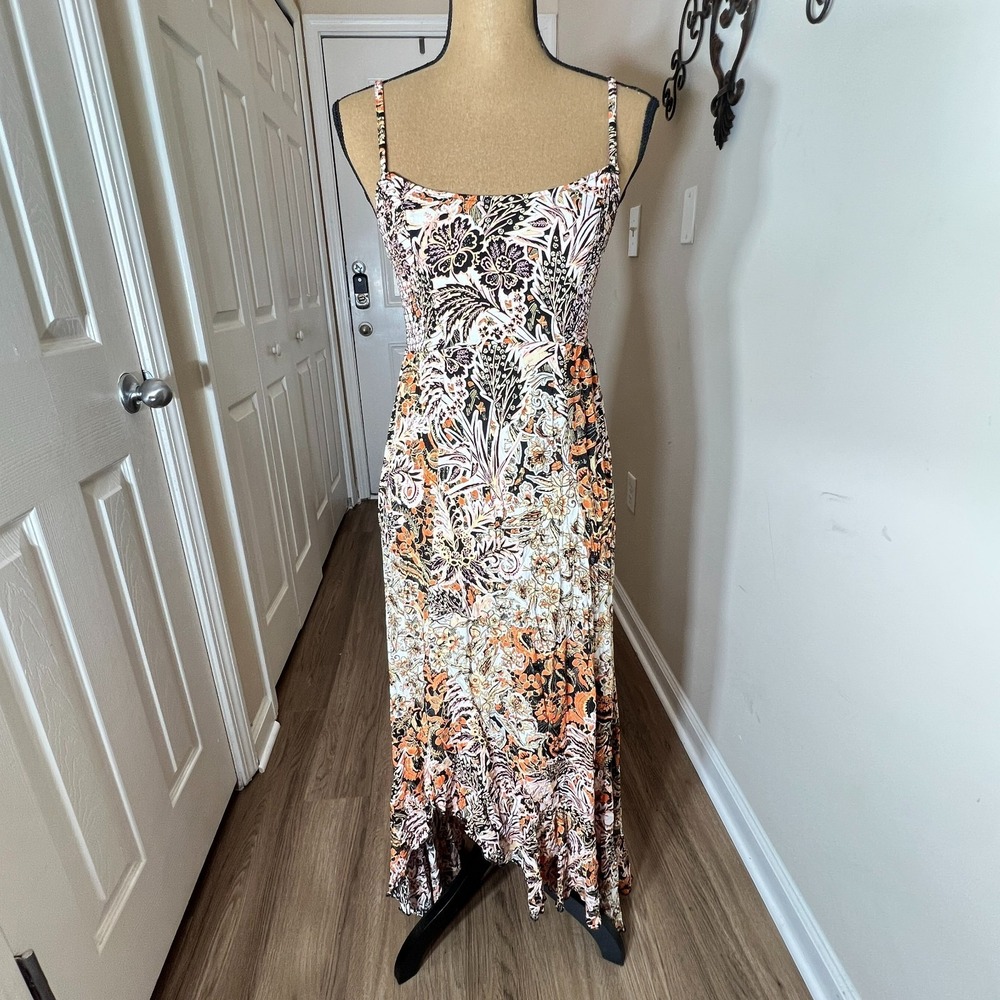 Free People Intimately Forever Yours Maxi Slip Dress XS Boho Paisley Cottagecore
